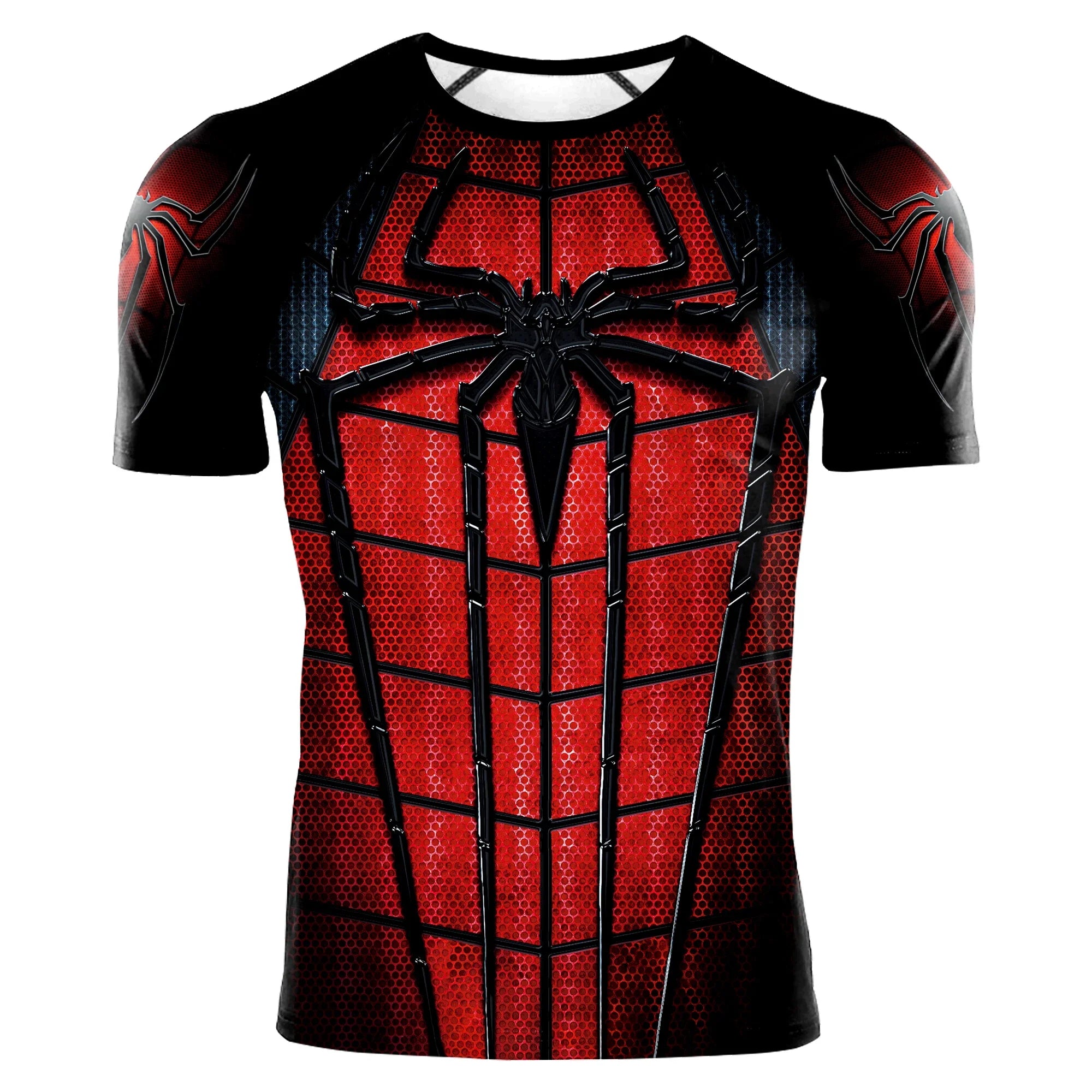 Superhero Mens Compression T Shirt Sport Workout 3D Spider Compression Gym Fitness Top