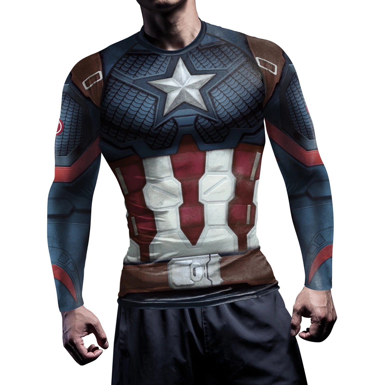 Compression Shirts for Men Long Sleeve of Avengers  Fitness Sportwear