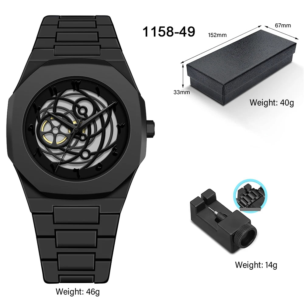 Arabic Numeral Waterproof Quartz Watch Men's Analog Mechanical Watch
