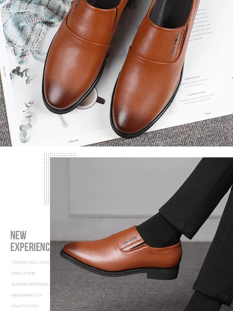 Men's Business Formal Leather Shoes Summer Breathable