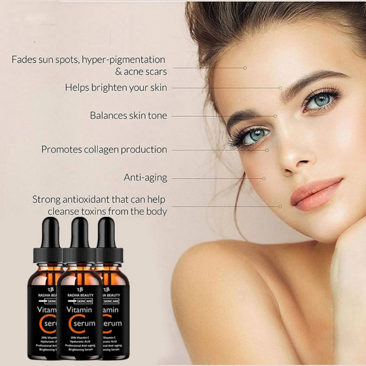 Vitamin C serum Face Serum Long Lasting Moisturizing Improve Roughness Lighten