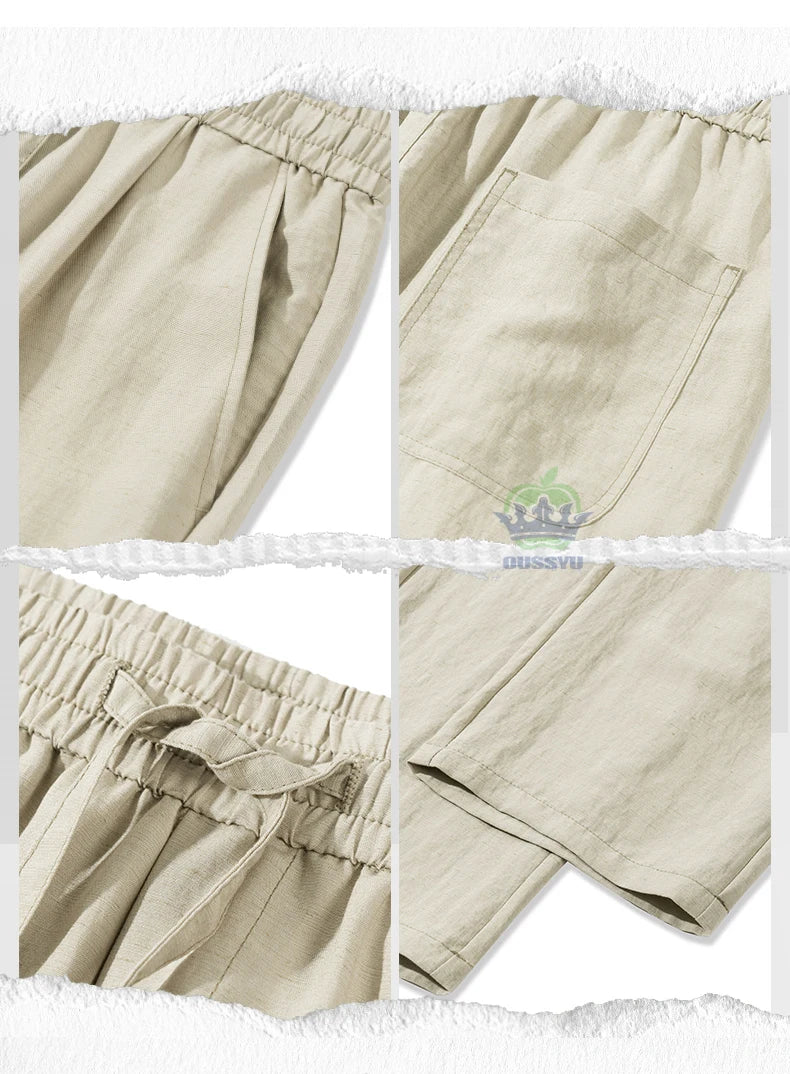 Man's Casual Pants Men Elastic Waist Baggy Straight Wide Leg Jogger Breathable Trouser