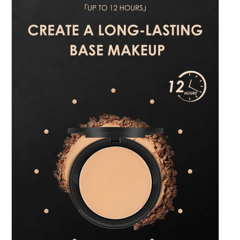 FOCALLURE Make Up Face Powder Brighten Oil-control Nude Makeup Pressed Powder