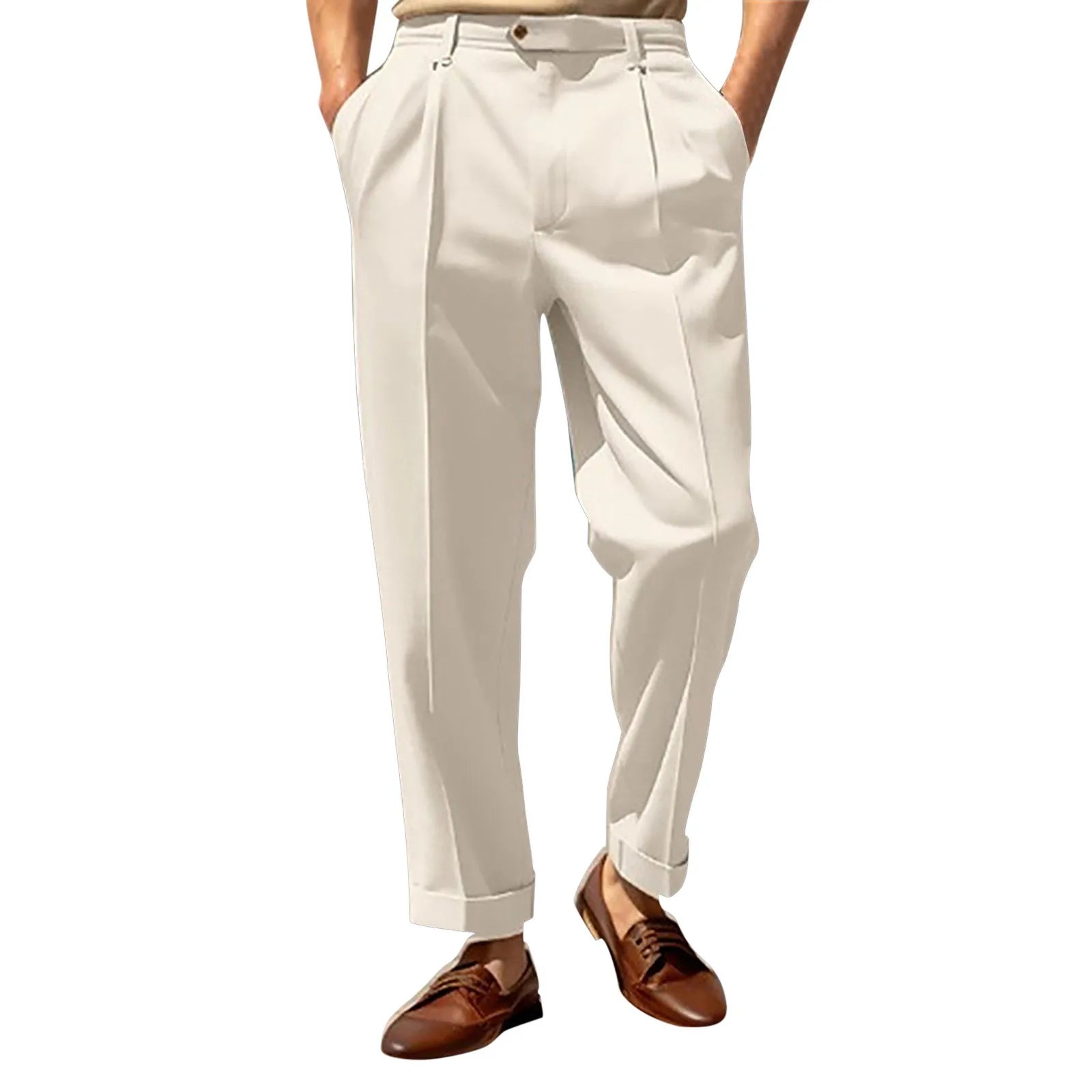 Wide Leg Casual Pants for Mens Solid