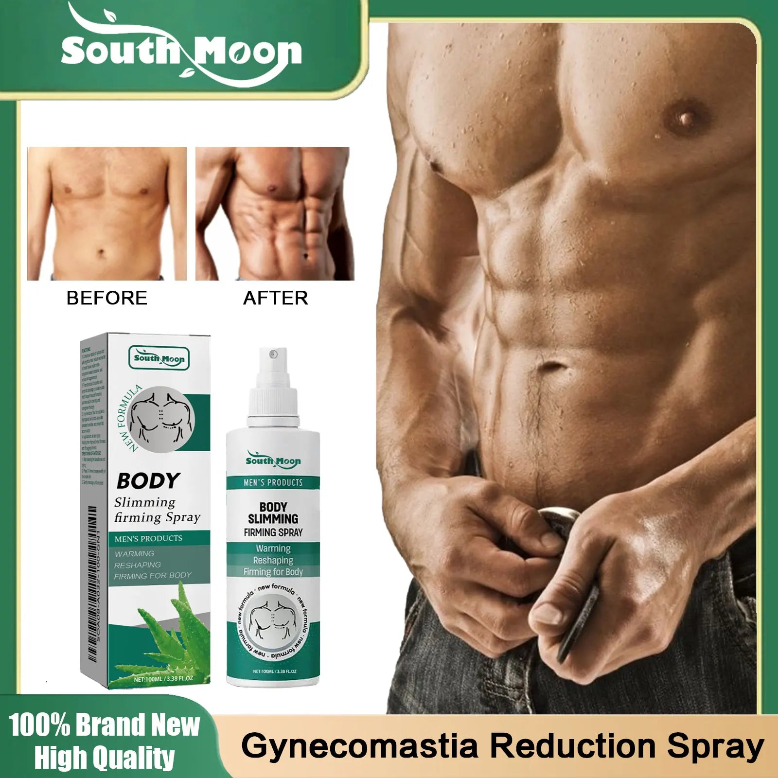 Gynecomastia Removal Spray Anti Cellulite Strengthen Chest Abdominal Muscles