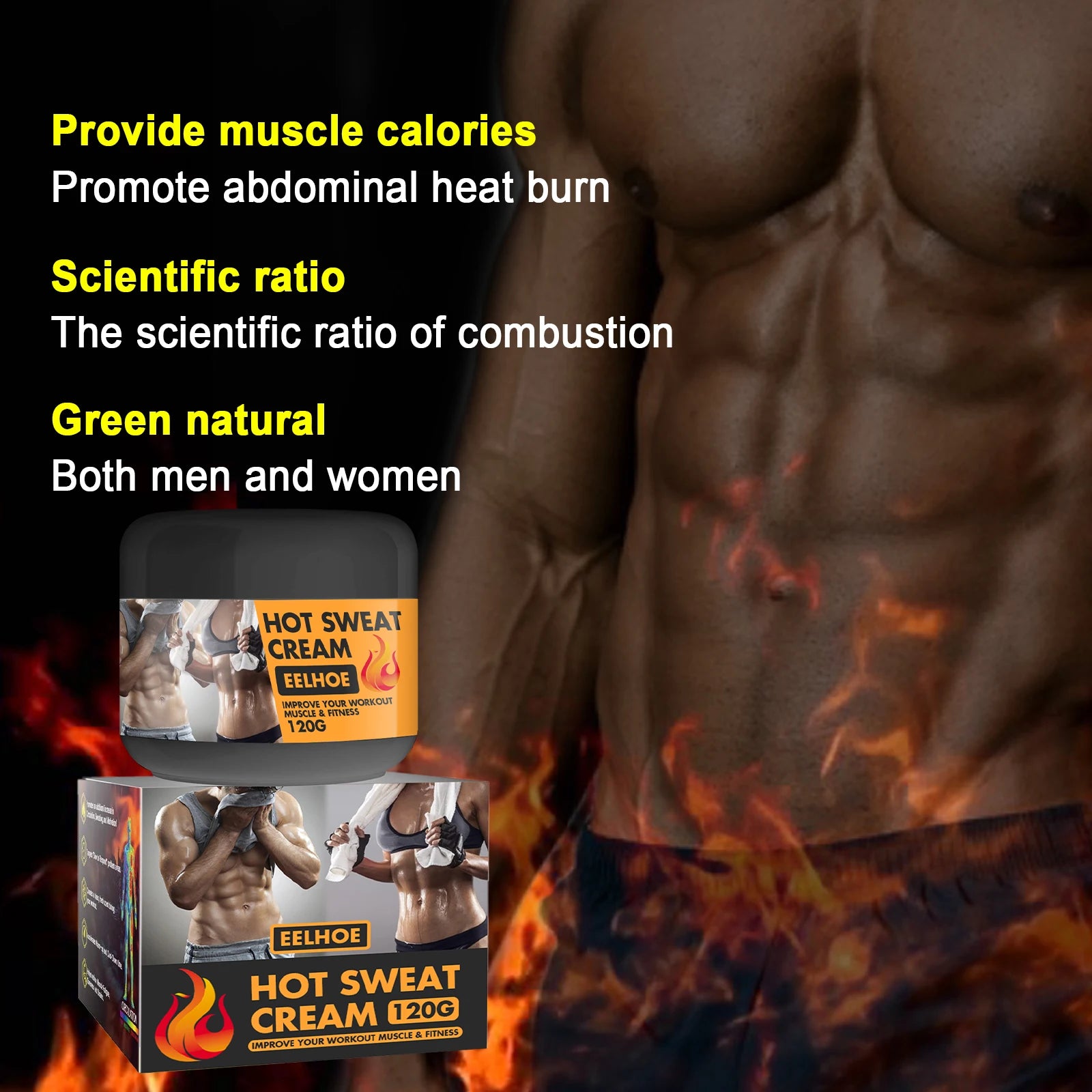 Hot Sweat Cream 120g Fat Burning Tighten Abdominal Muscles Arms Legs Waist Fat Loss
