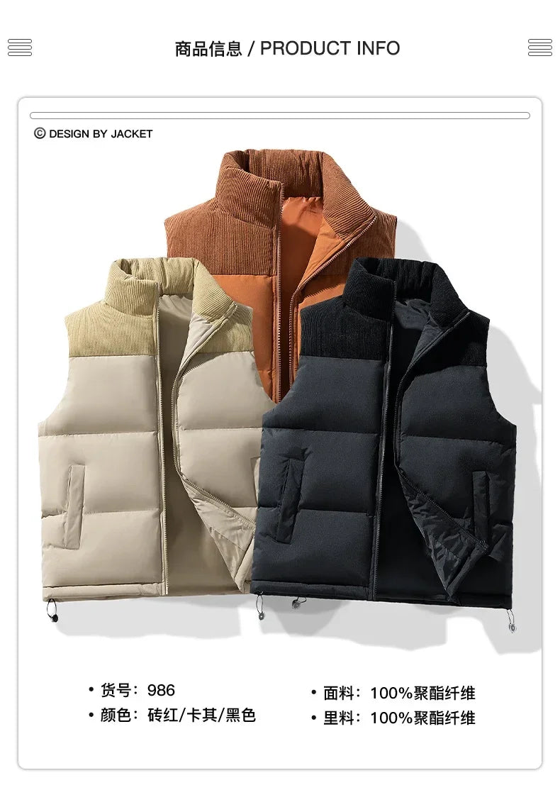 Coats Men's Loose Casual Jacket Sleeveless Zipper New Vests