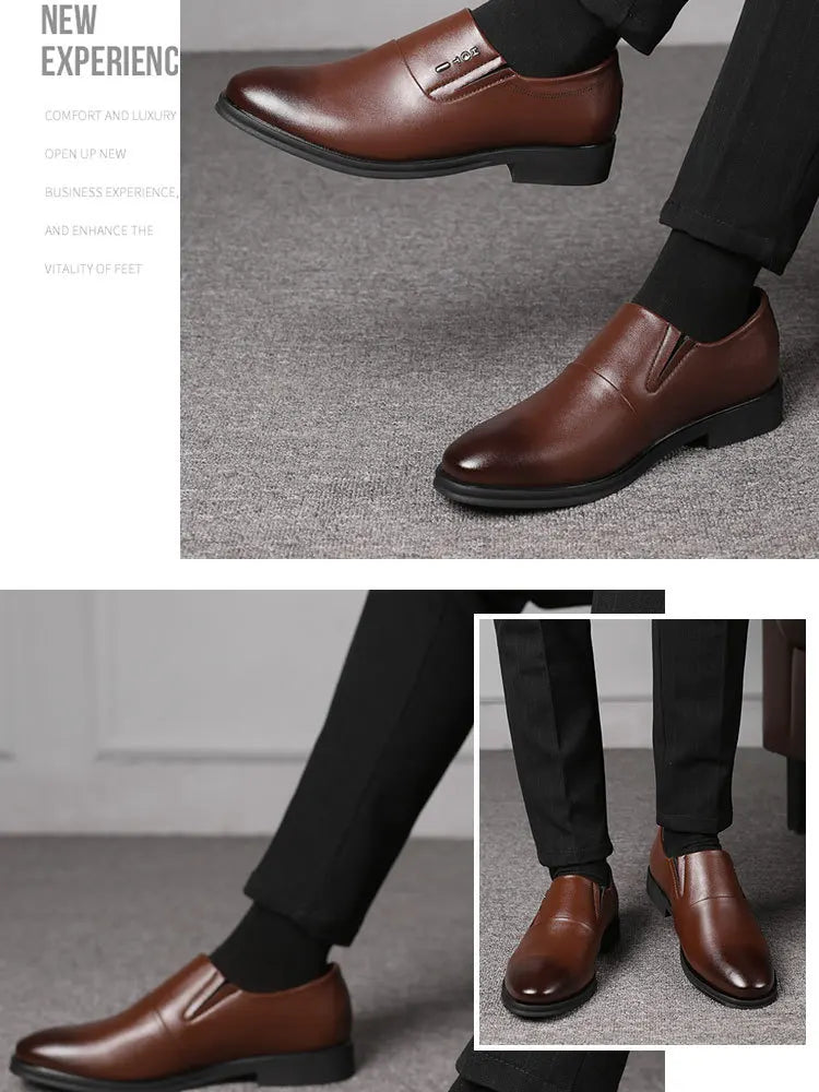 Men's Business Formal Leather Shoes Summer Breathable