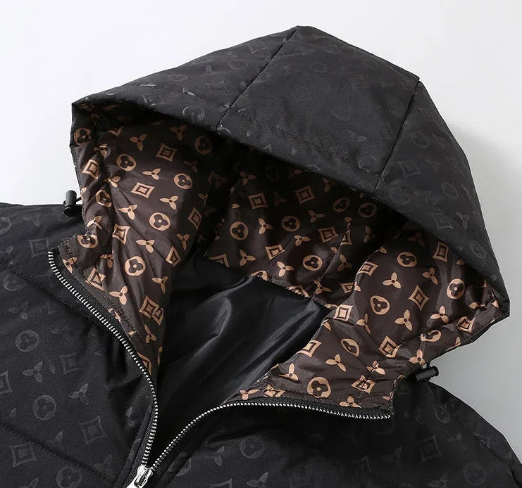 Men Winter Puffer Jacket Cotton Padded Coat Luxury Brand Thick Windproof