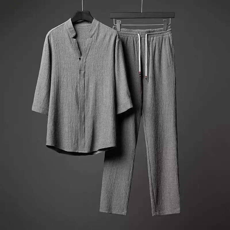 Set Summer Casual Shirt and Pants Suits Outfit for Men