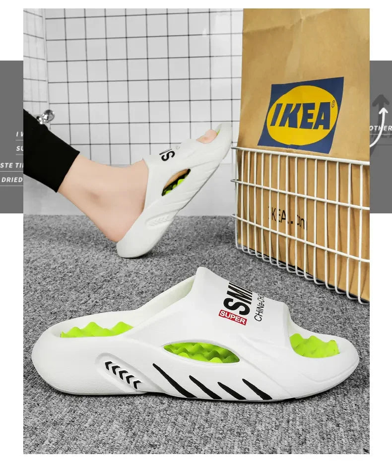 Men Summer Massage Slippers Women Indoor Soft Bottom Slippers Outdoor Garden