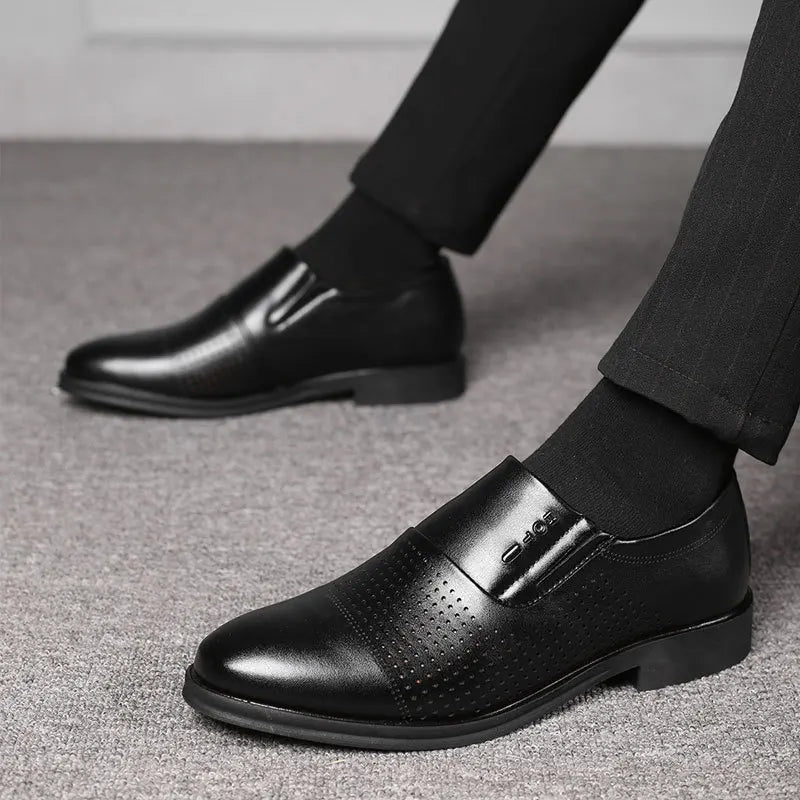 Men's Business Formal Leather Shoes Summer Breathable