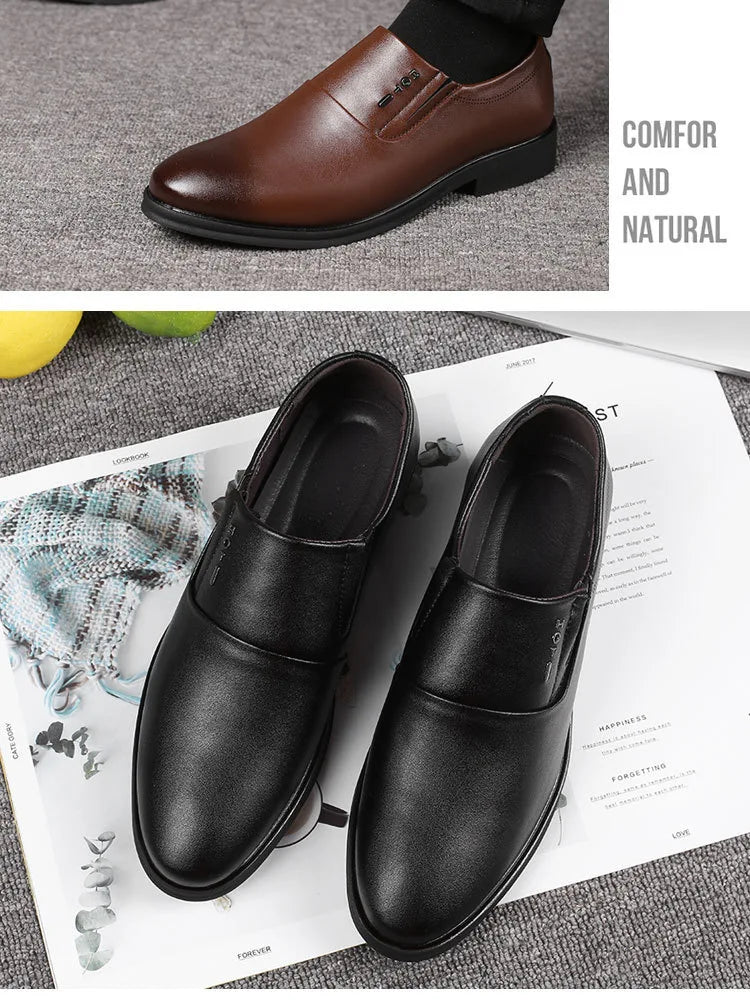 Men's Business Formal Leather Shoes Summer Breathable