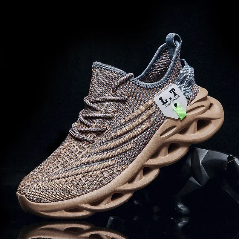 YRZL Men Sports Running Black Jogging Shoes Casual Sneakers Outdoor Breathable