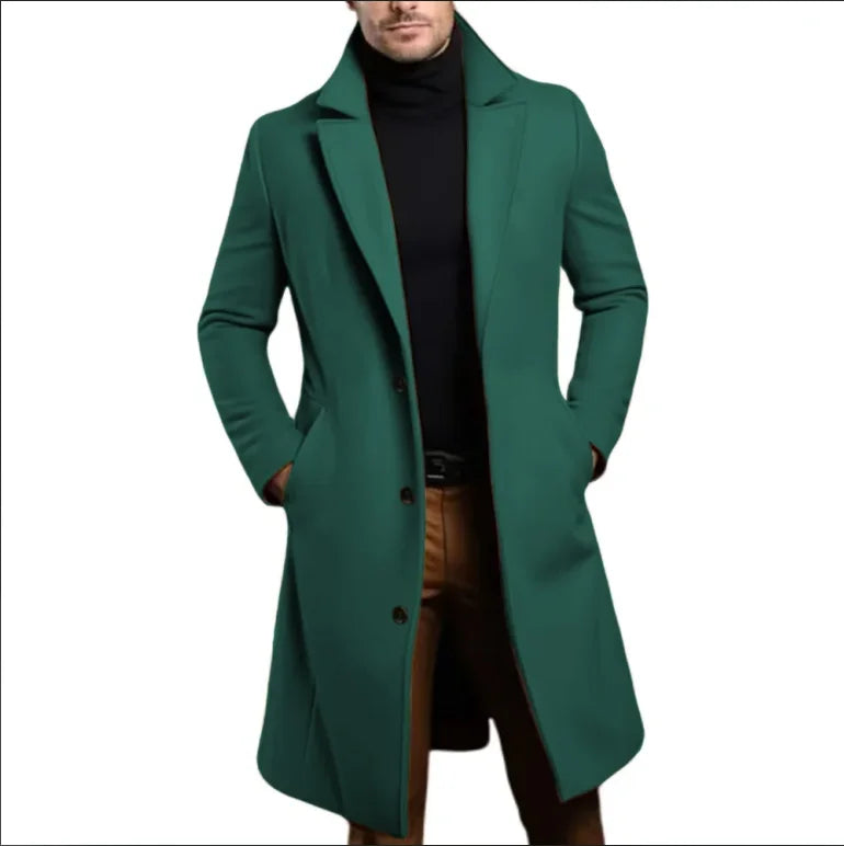 Men Coat Stylish Warm and Comfortable Black Trench