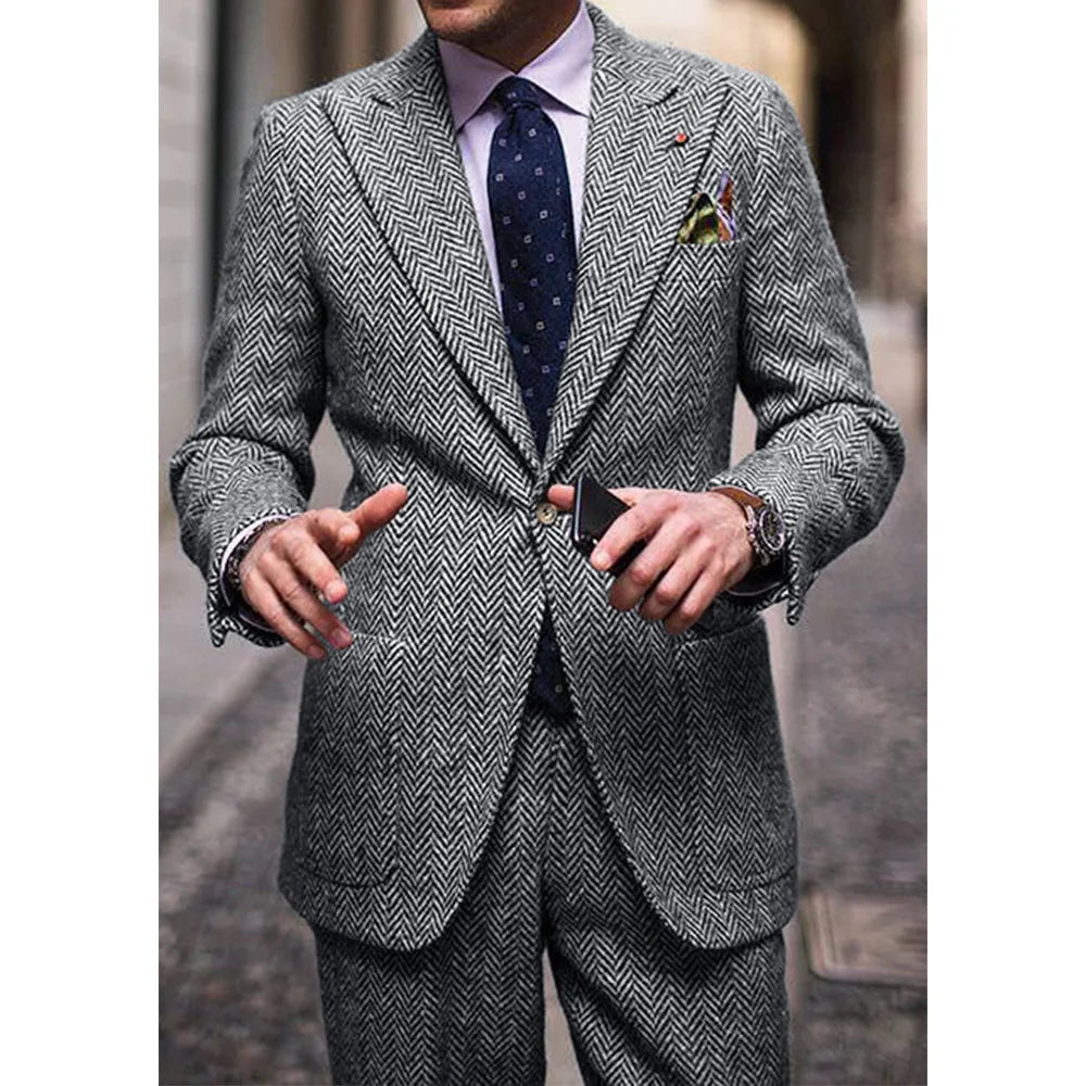 Men's Comfortable Waist Casual Elegant Business Suit Set Formal