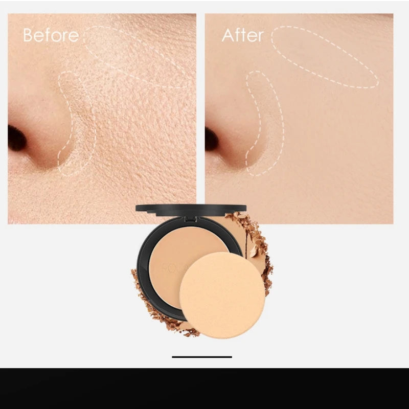 FOCALLURE Make Up Face Powder Brighten Oil-control Nude Makeup Pressed Powder