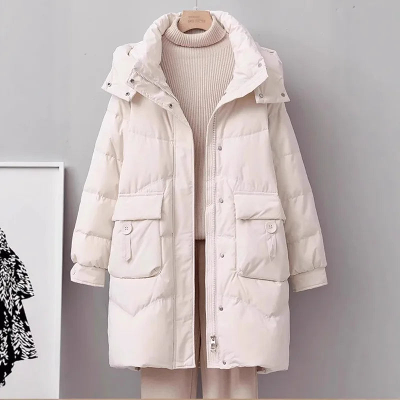 Women's Cotton Jacket Loose-Fitting Jacket Winter Thick and Warm Cotton Coat