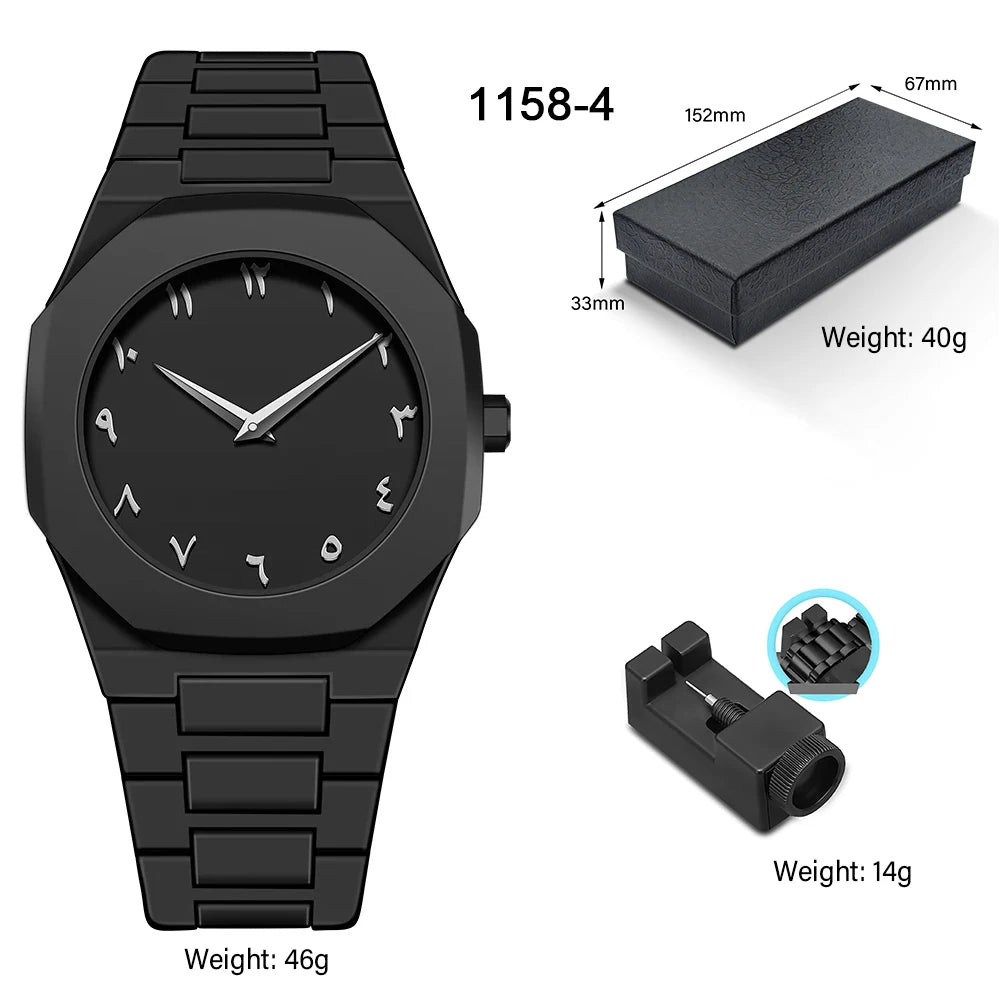 Arabic Numeral Waterproof Quartz Watch Men's Analog Mechanical Watch