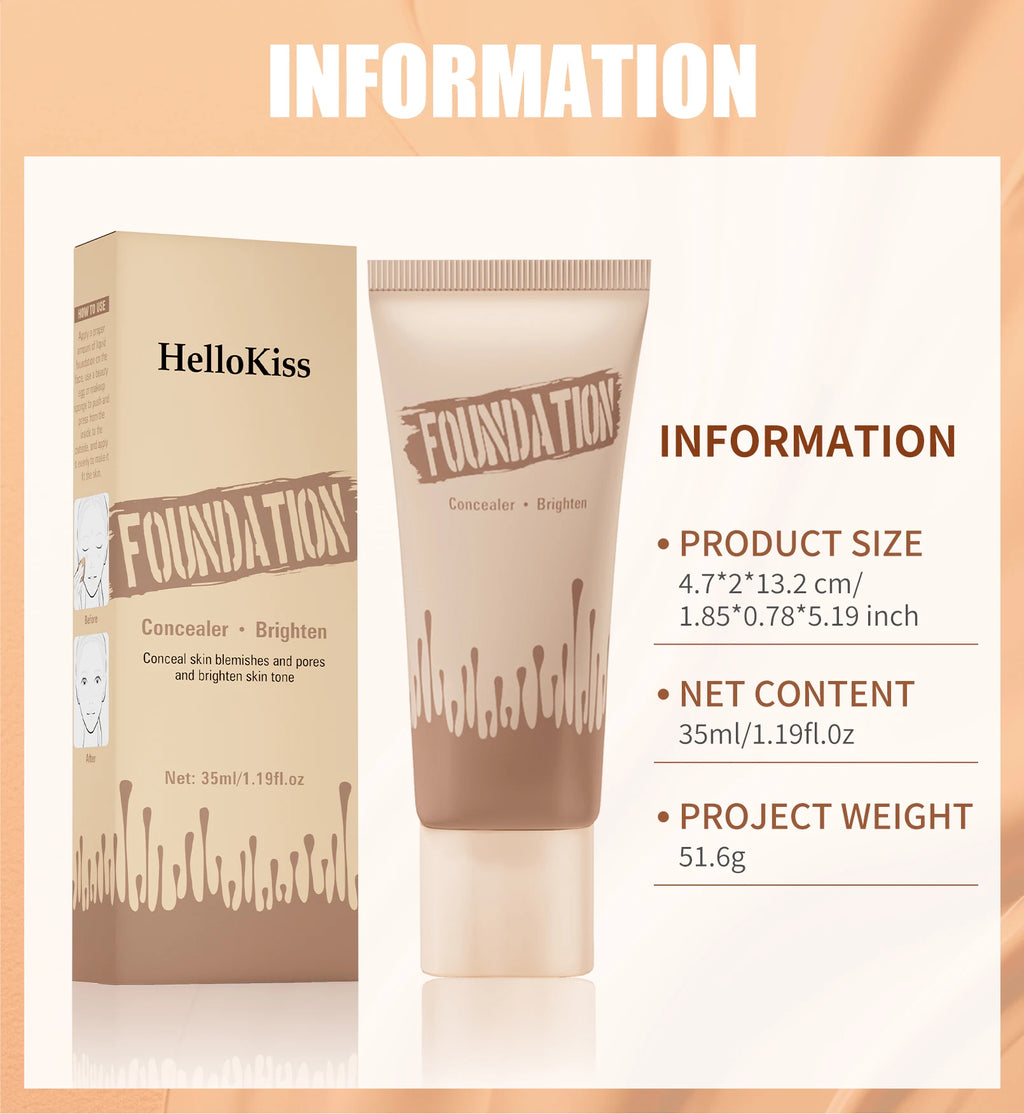 Coverage Foundation, Matte Finish Oil-control Liquid Foundation, Covering Blemishes