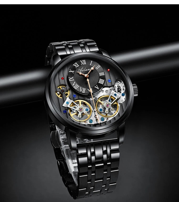 AILANG Top Brand Luxury Watch Men Automatic Luminous Black Clock Men