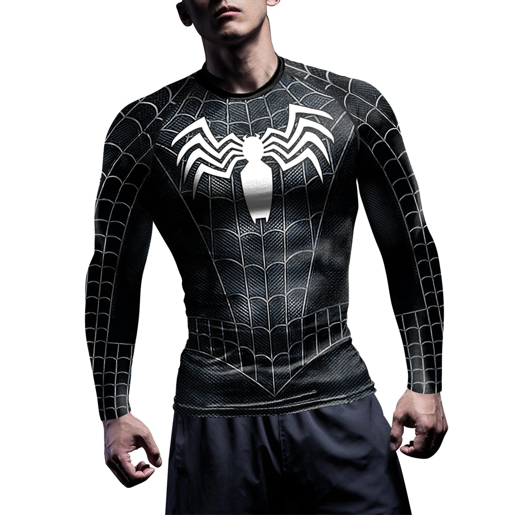 Compression Shirts for Men Long Sleeve of Avengers  Fitness Sportwear