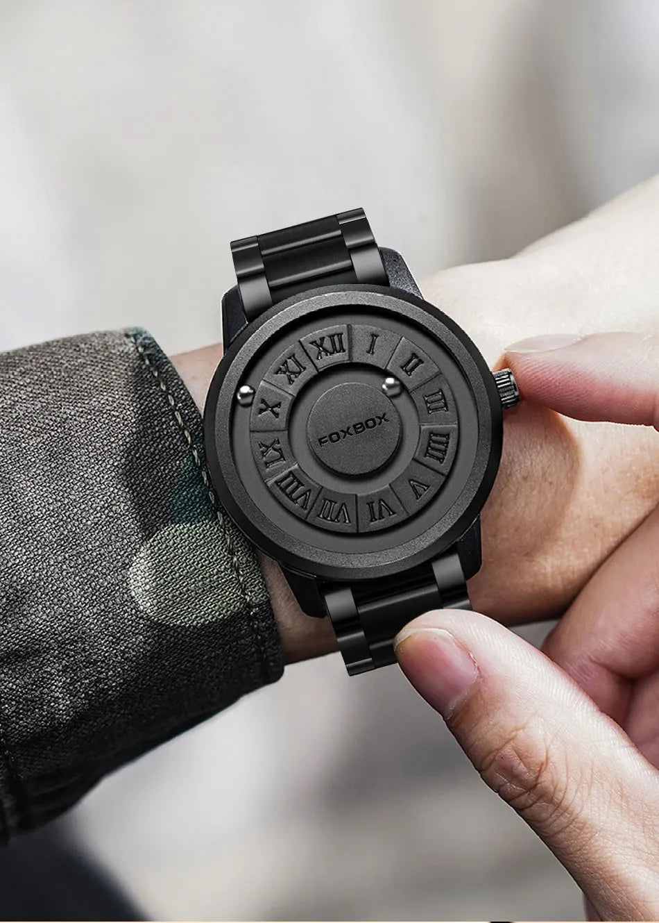 FOXOBOX Brand Luxury Scrolling  Force Quartz Wristwatch
