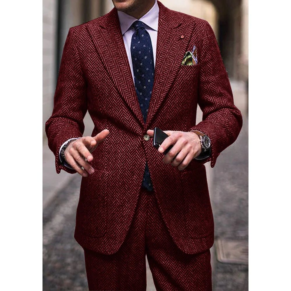 Men's Comfortable Waist Casual Elegant Business Suit Set Formal