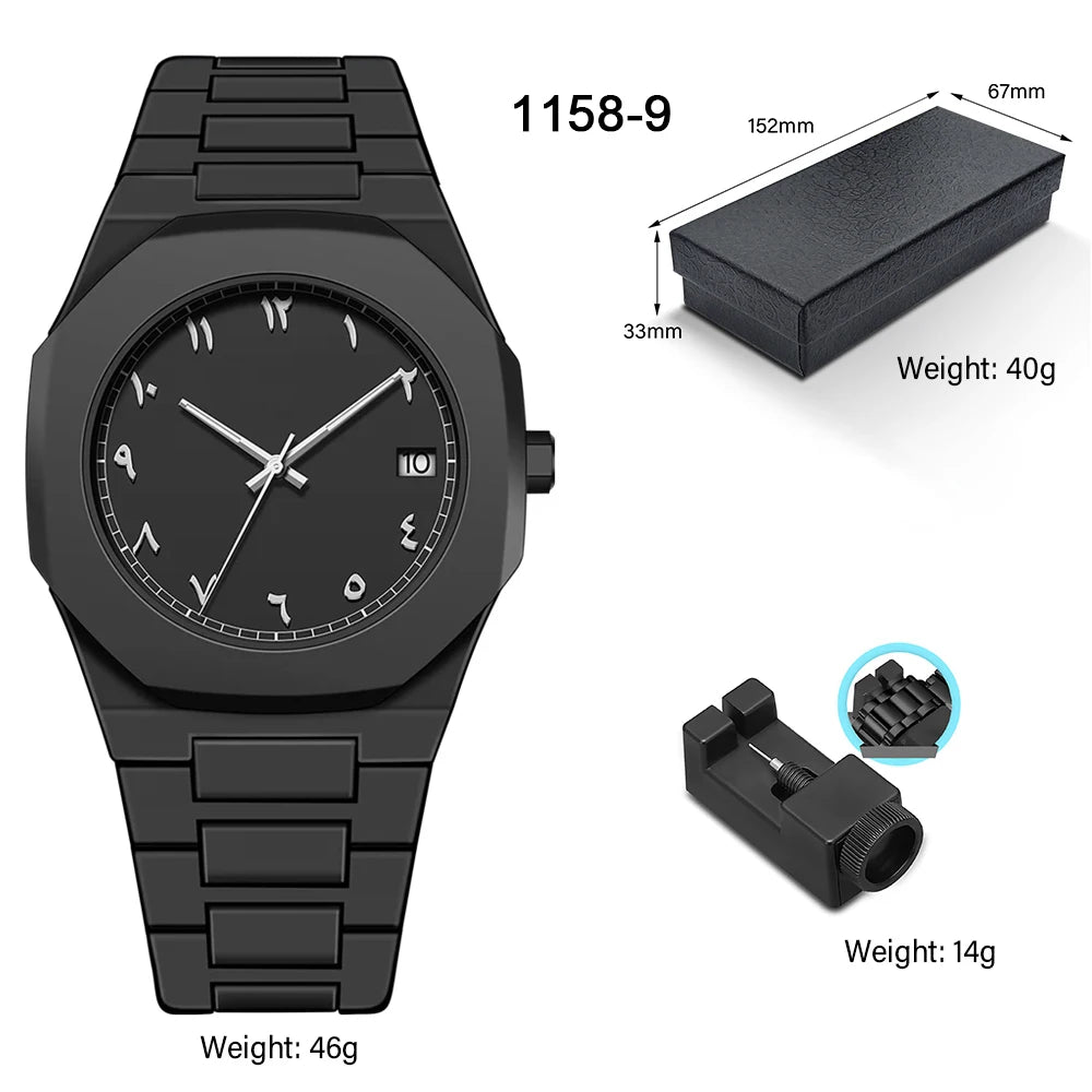 Arabic Numeral Waterproof Quartz Watch Men's Analog Mechanical Watch