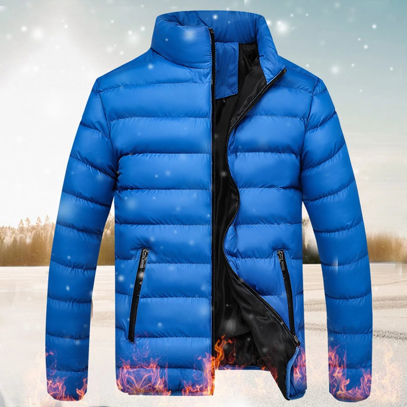 Men's Jacket Stand-Collar Lightweight Outerwear's for Man Comfort Hombre