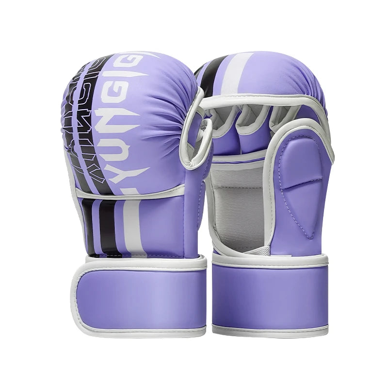 Colors MMA half finger boxing gloves PU Leather Fight with gloves Combat gloves Adult Combat gloves