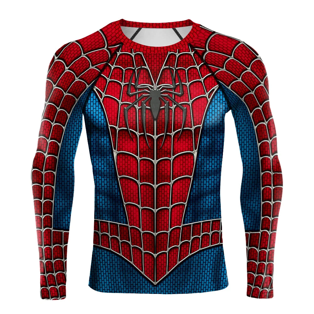 Compression Shirts for Men Long Sleeve of Avengers  Fitness Sportwear
