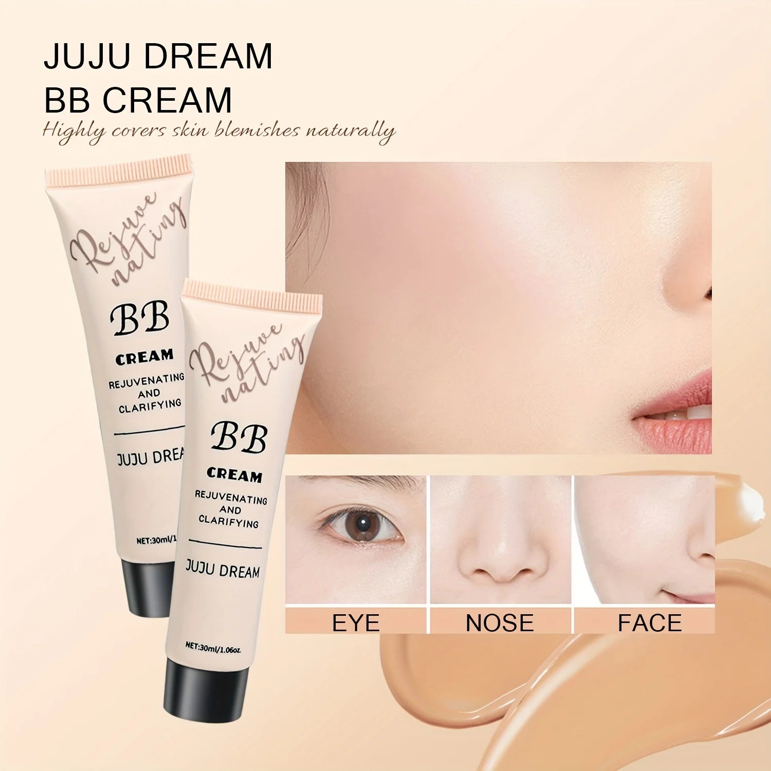 Natural Concealer BB Cream, moisturizing and nourishing, natural translucent primer