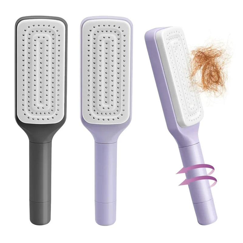 Rotating Comb Long Handle Anti-Static Scalp Massage Hair Comb for Women