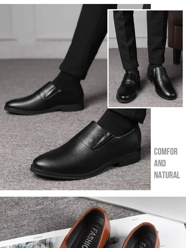 Men's Business Formal Leather Shoes Summer Breathable