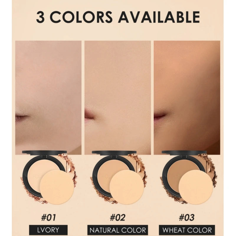 FOCALLURE Make Up Face Powder Brighten Oil-control Nude Makeup Pressed Powder