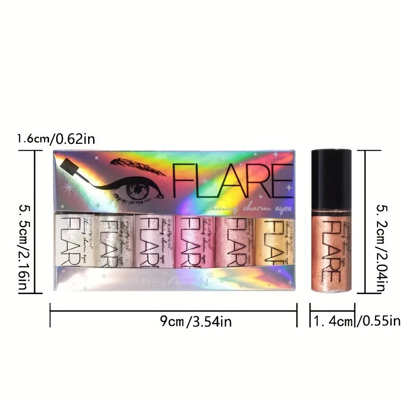 Flash liquid eyeliner pen durable shiny waterproof colored liquid eyeliner small suit.