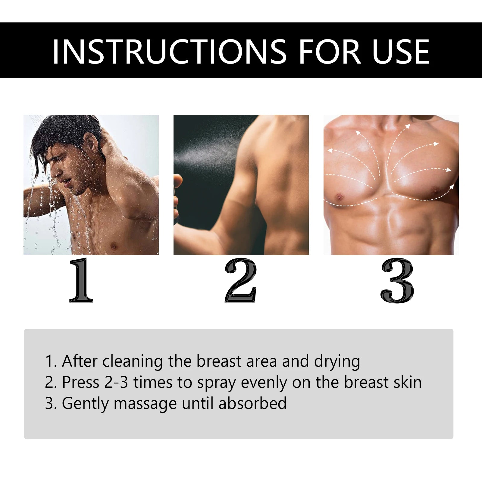 Gynecomastia Removal Spray Anti Cellulite Strengthen Chest Abdominal Muscles