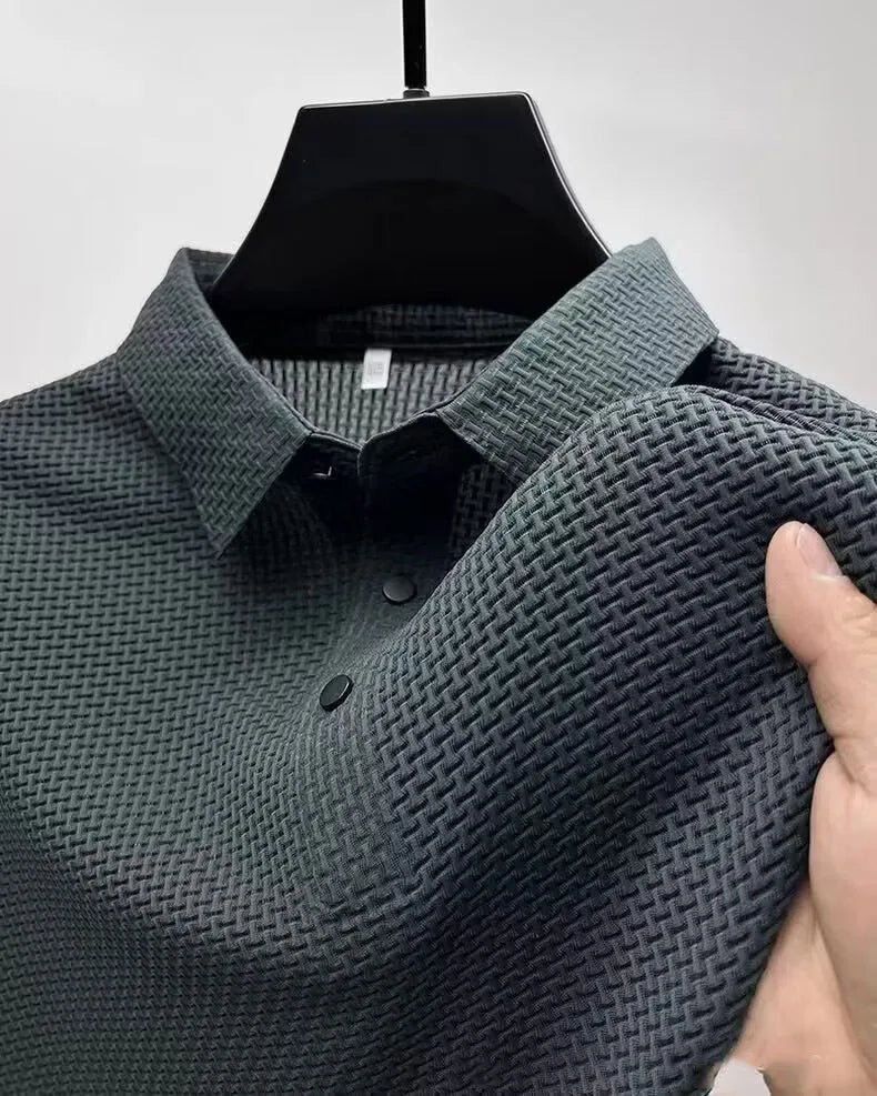 r Men Mesh Ice Silk T-shirt Men's Short-sleeved