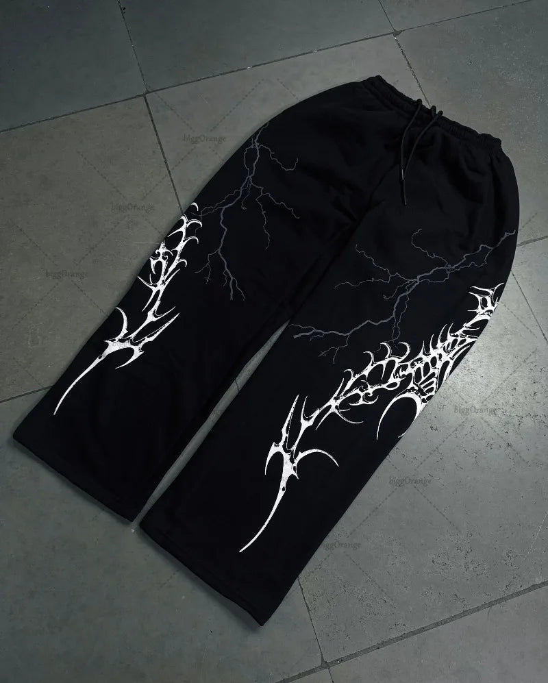 American Oversized Sweatpants Punk Harajuku Straight Wide-leg Pants Men