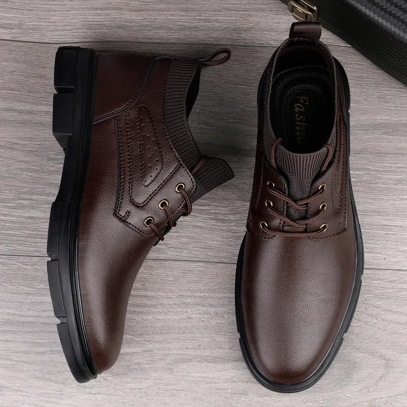 Genuine Leather Boots New Fashion Men's Boats Comfortable Sports Ankle Boots