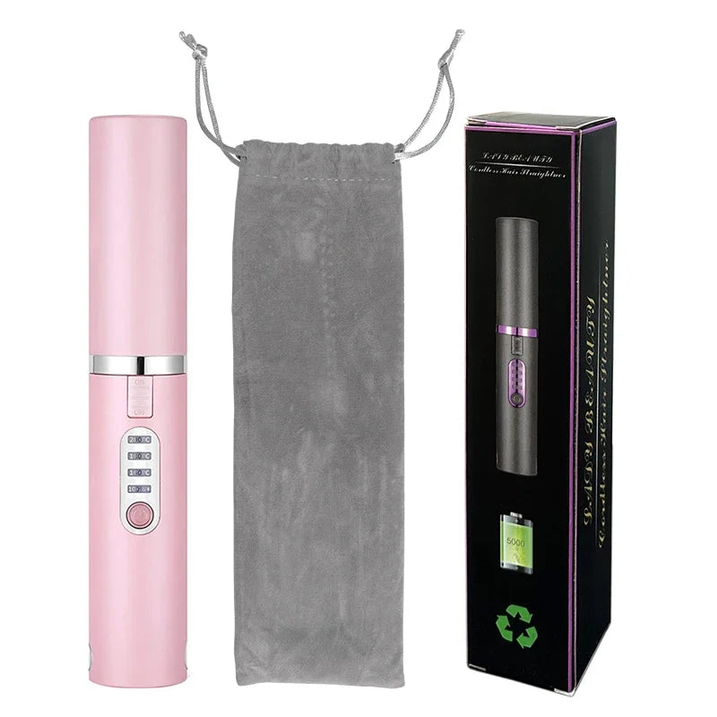 Electric USB Hair Straightener Curler Fashion Colored Diamond Design Wireless