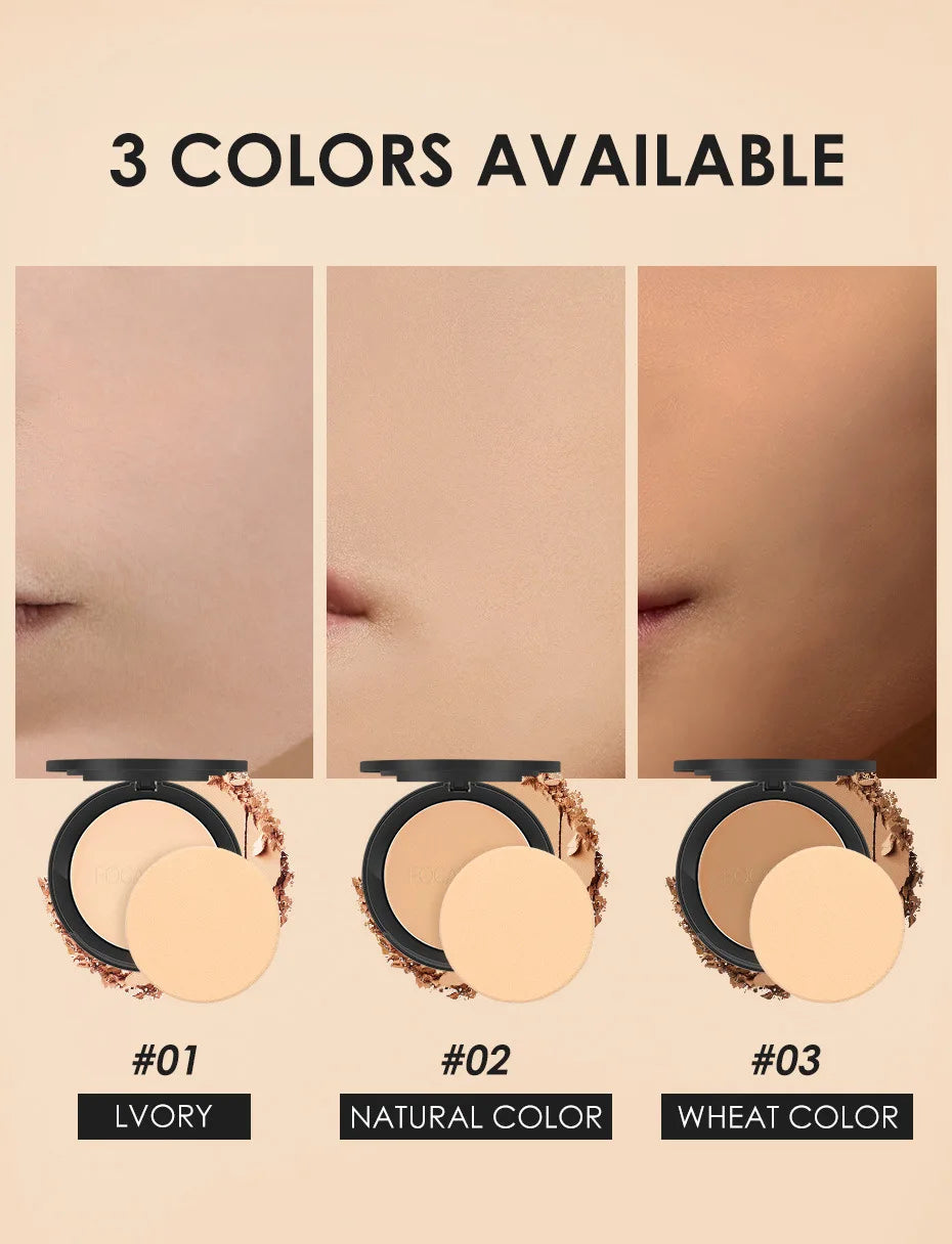 FOCALLURE Make Up Face Powder Brighten Oil-control Nude Makeup Pressed Powder