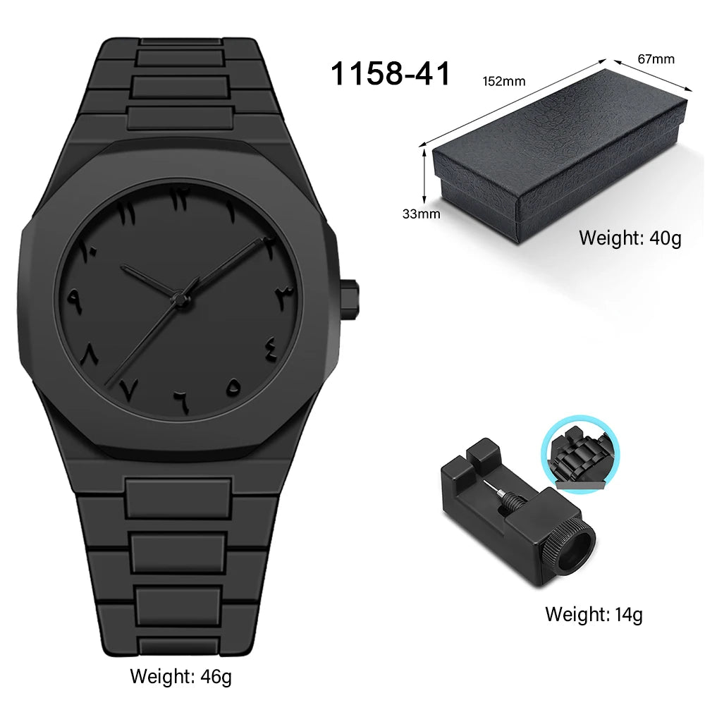 Arabic Numeral Waterproof Quartz Watch Men's Analog Mechanical Watch