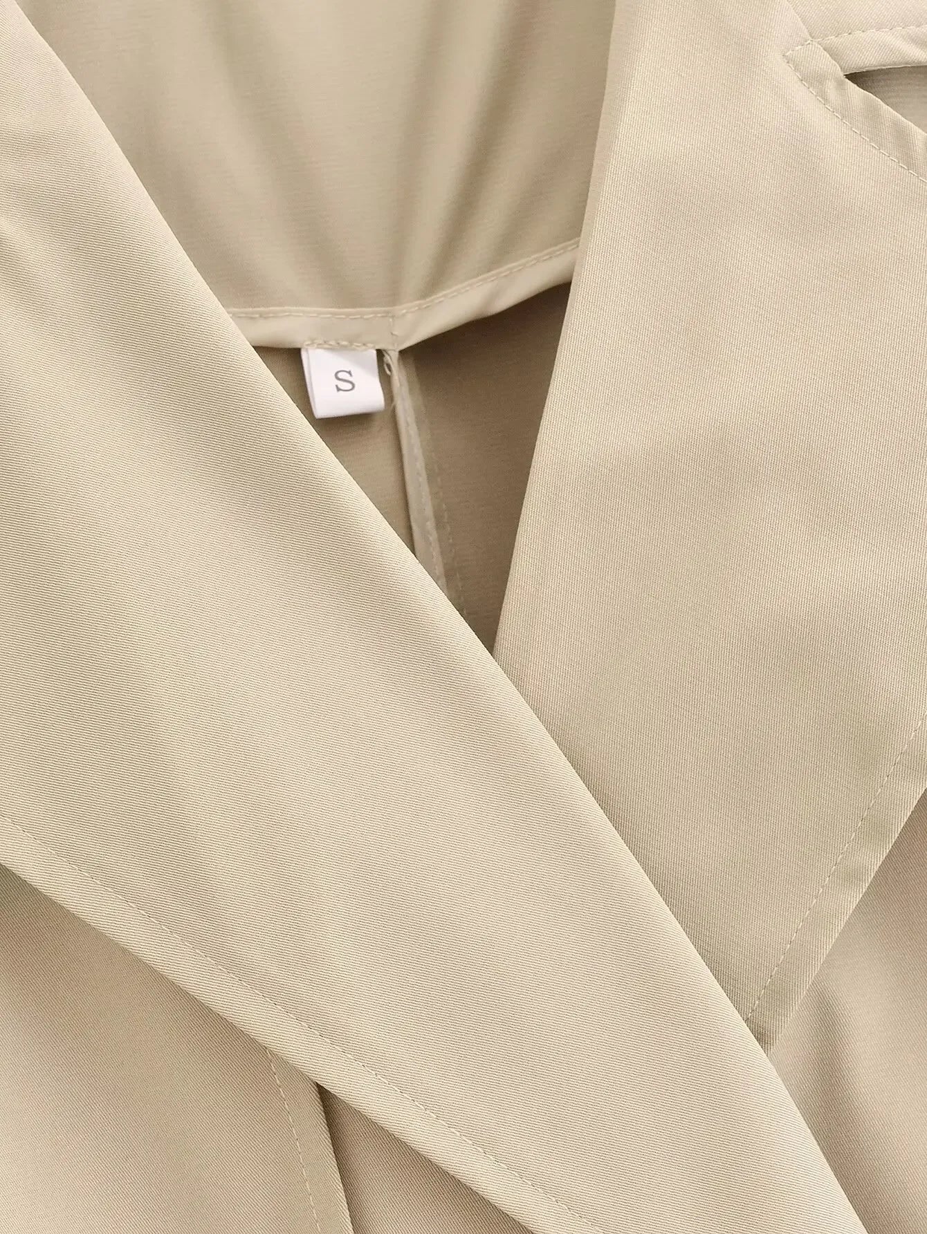Women Fashion With Belt Solid Breasted Female Chic Lady Outfits