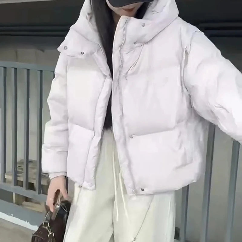 Winter Thick Female Clothing Vest Fashion Hooded Sleeveless Down Jacket