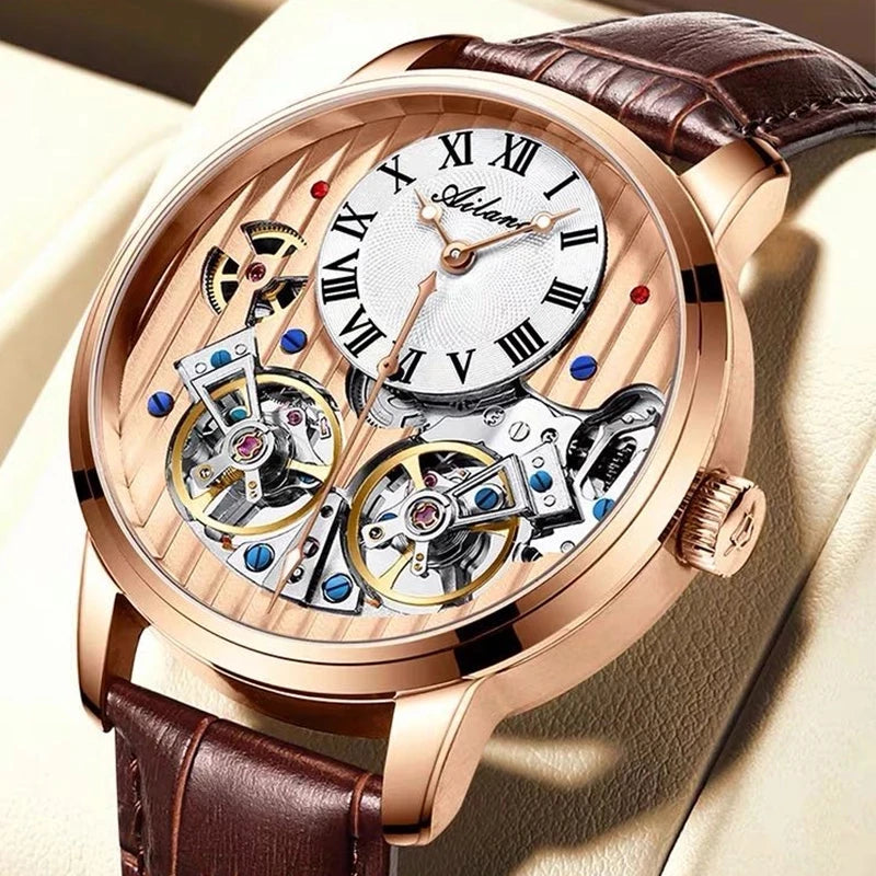 AILANG Top Brand Luxury Watch Men Automatic Luminous Black Clock Men