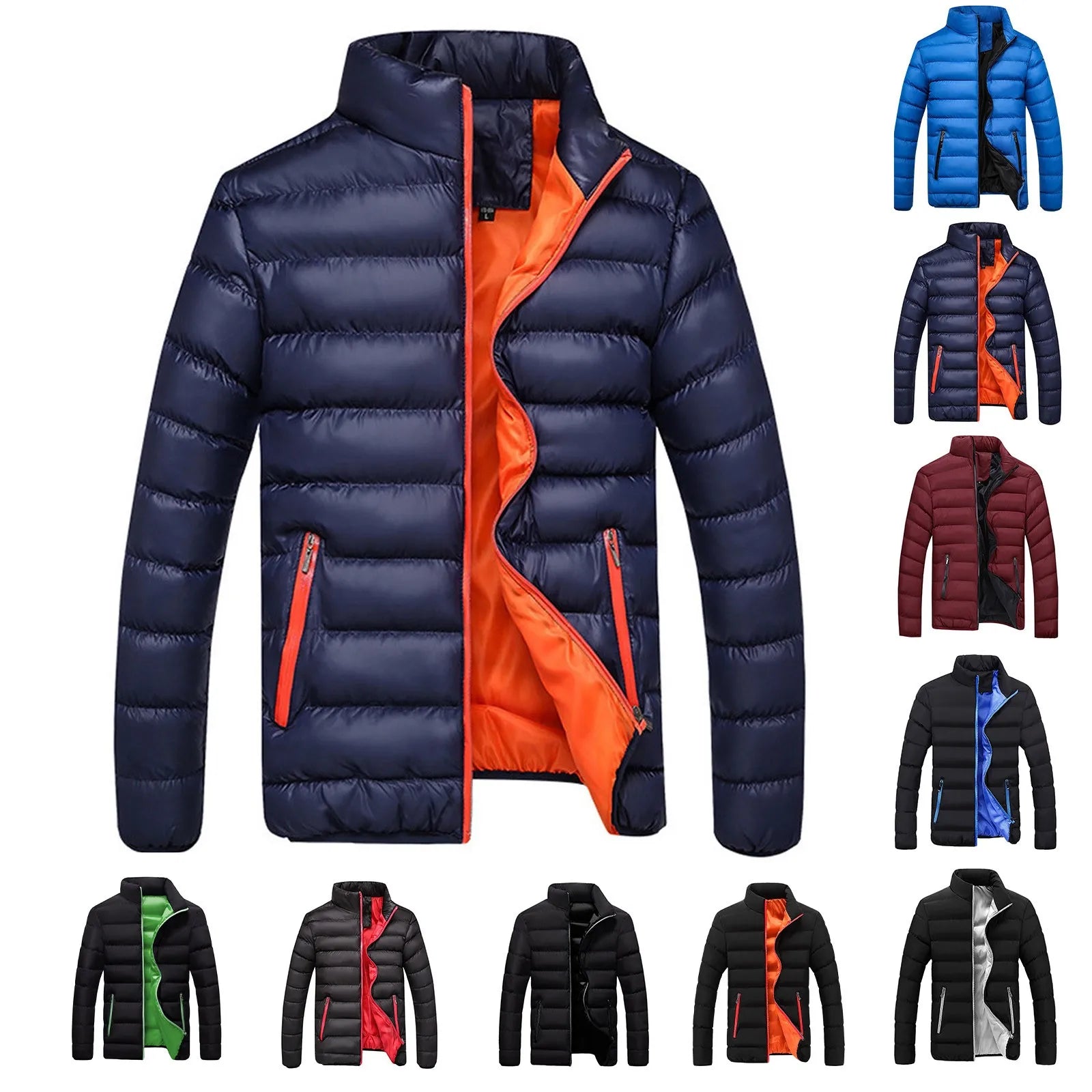 Men's Jacket Stand-Collar Lightweight Outerwear's for Man Comfort Hombre