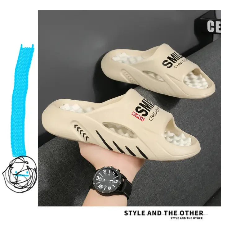 Men Summer Massage Slippers Women Indoor Soft Bottom Slippers Outdoor Garden