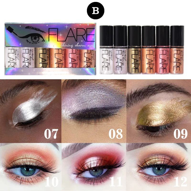 Flash liquid eyeliner pen durable shiny waterproof colored liquid eyeliner small suit.